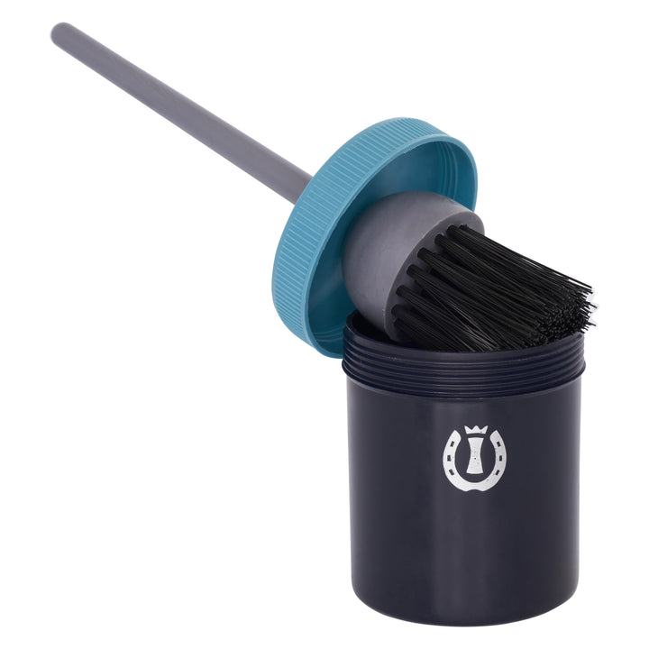 Imperial Riding Hoof Oil Brush with Container - Blue/Navy/Silver