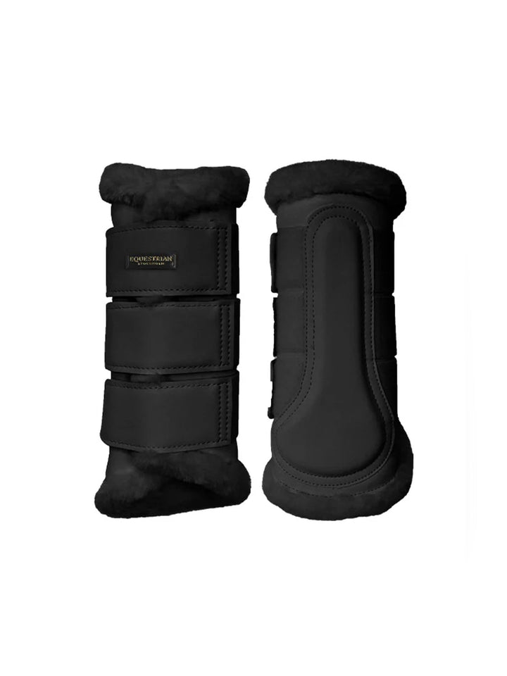 Equestrian Stockholm Brushing Boots Black Gold - Brushing Boots - Kingdom Equestrian