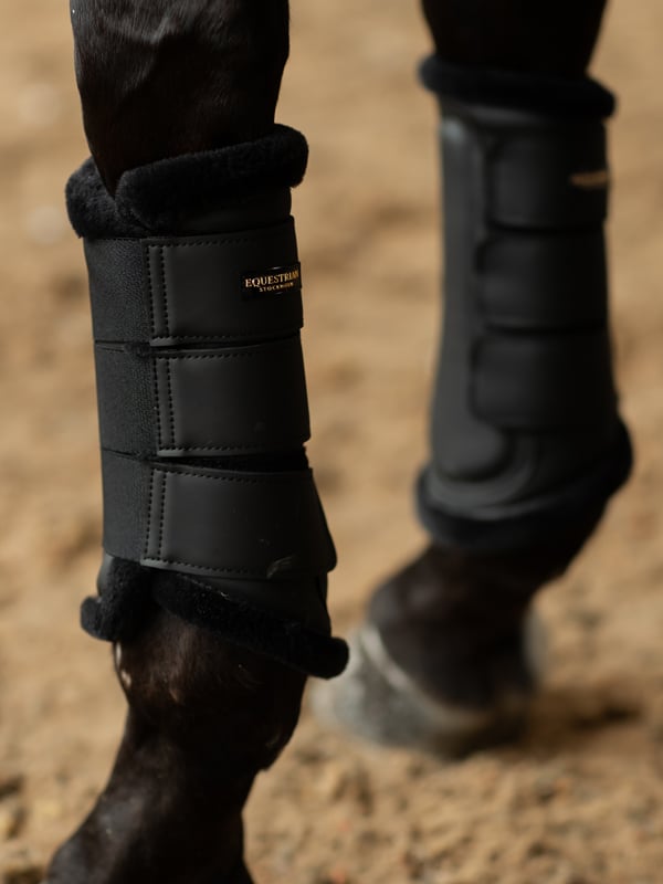 Equestrian Stockholm Brushing Boots Black Gold - Brushing Boots - Kingdom Equestrian