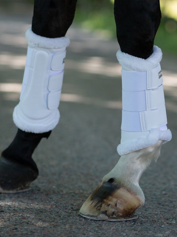 Equestrian Stockholm Brushing Boots White Silver - Brushing Boots - Kingdom Equestrian
