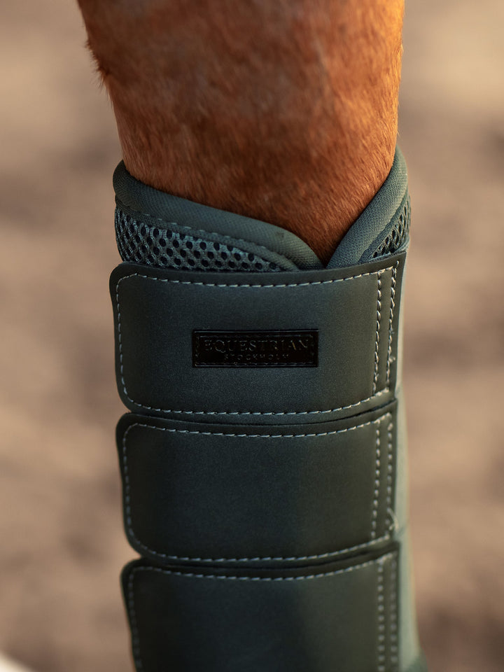 Equestrian Stockholm Classic Mesh Brushing Boots - Avenue Green - Brushing Boots - Kingdom Equestrian