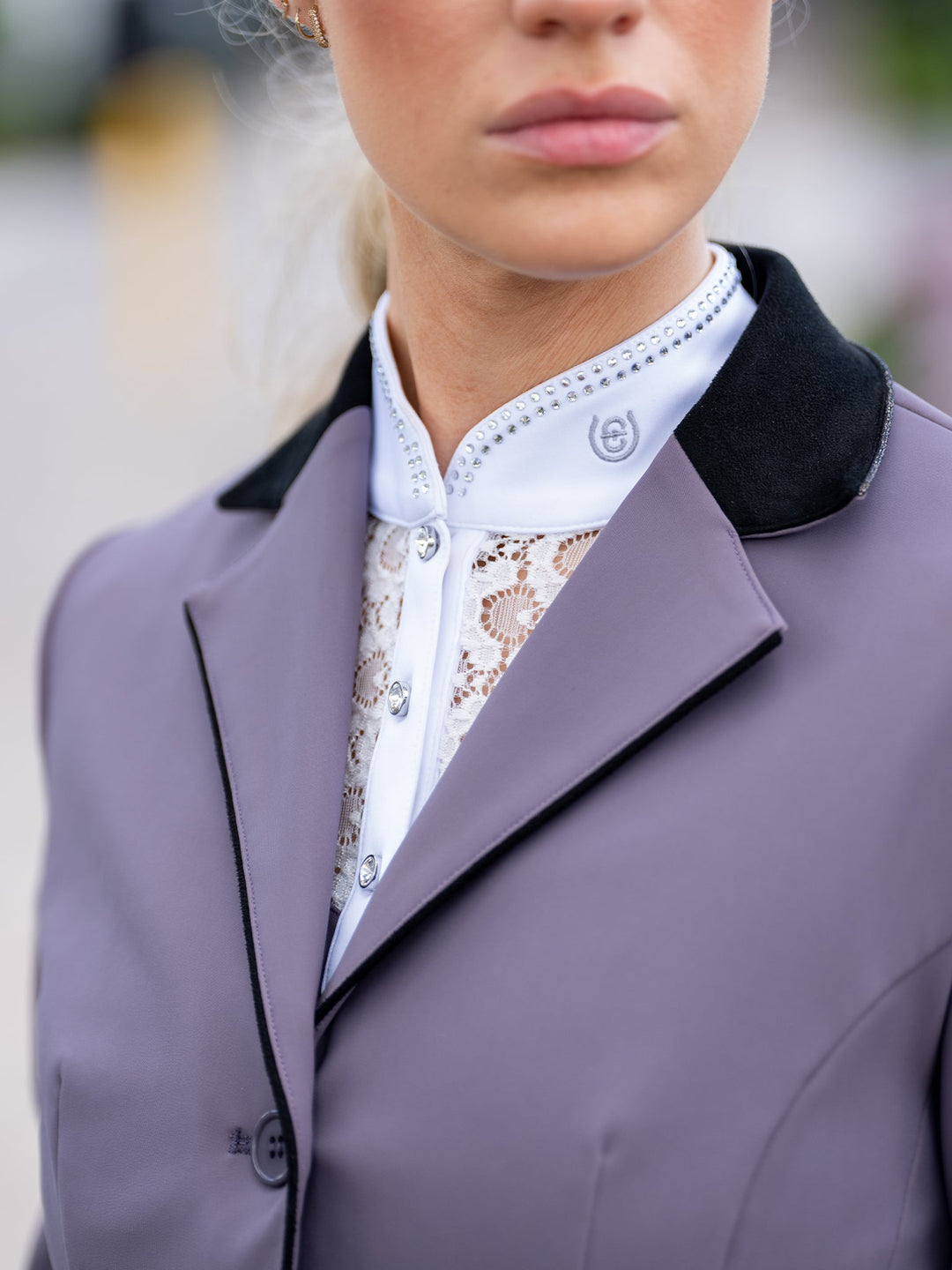 Equestrian Stockholm Crystal Champion Competition Top Dark Violet - Top - Kingdom Equestrian