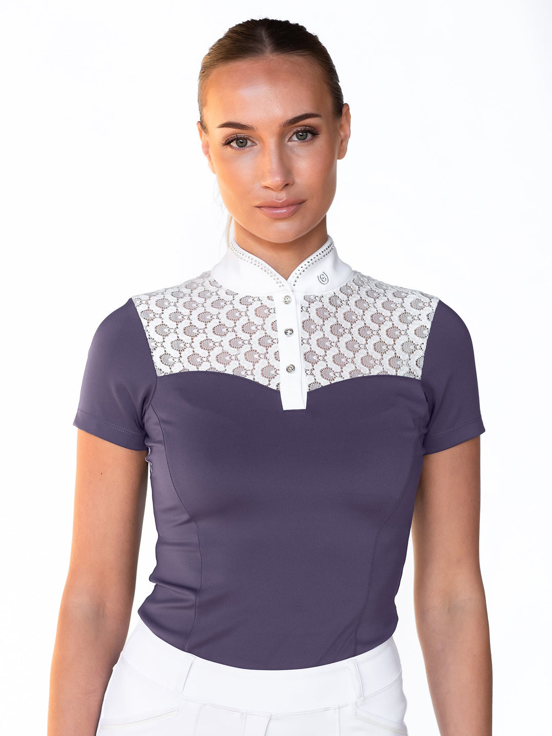 Equestrian Stockholm Crystal Champion Competition Top Dark Violet - Top - Kingdom Equestrian