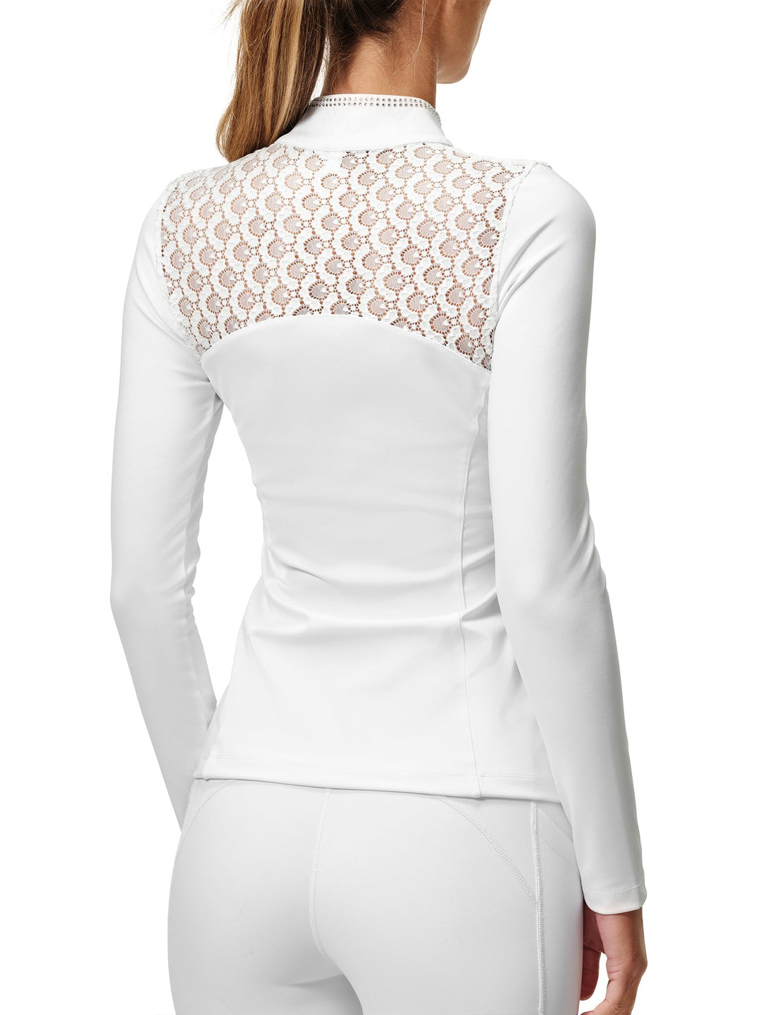 Equestrian Stockholm Crystal Champion Competition Top Long Sleeve White - Top - Kingdom Equestrian