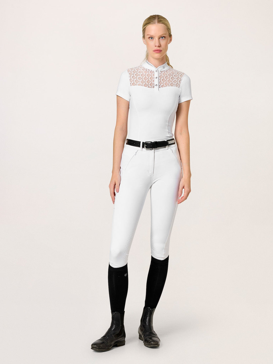 Equestrian Stockholm Crystal Champion Competition Top White - Top - Kingdom Equestrian