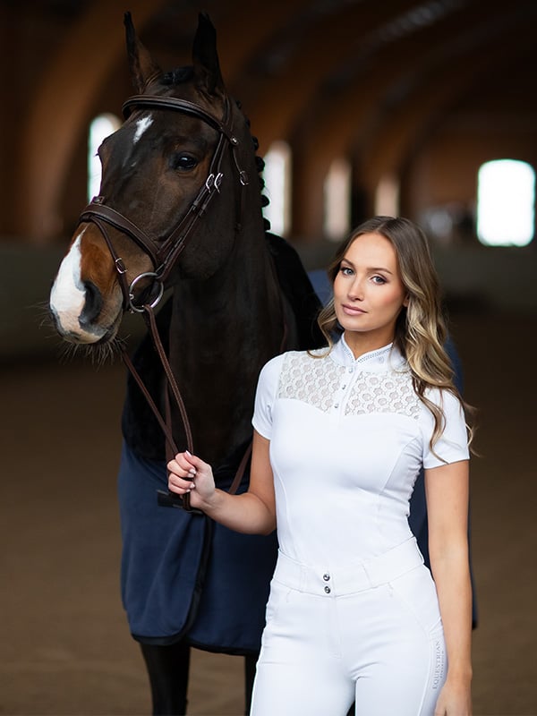 Equestrian Stockholm Crystal Champion Competition Top White - Top - Kingdom Equestrian