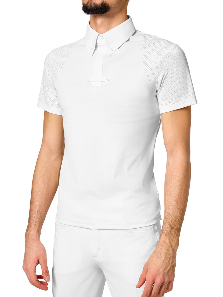 Equestrian Stockholm Divine Motion Competition Shirt Men White - Polo Shirt - Kingdom Equestrian