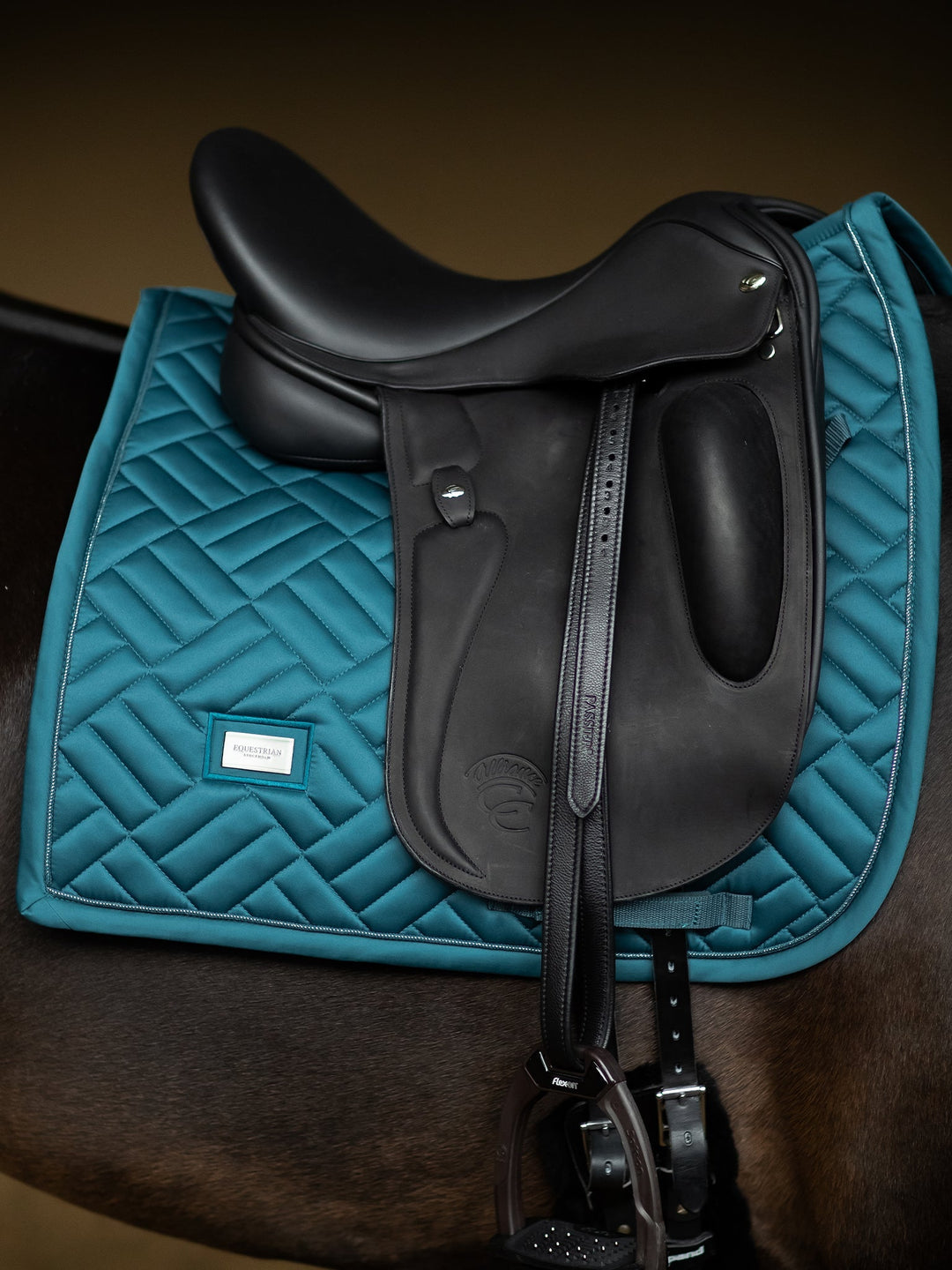 Equestrian Stockholm Dressage Saddle Pad Modern Teal Blue - Dressage Saddle Pad - Kingdom Equestrian
