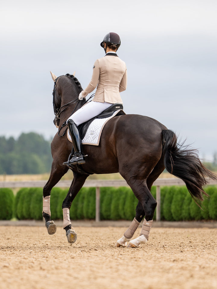 Equestrian Stockholm Dressage Saddle Pad Modern White Sand - Dressage Saddle Pad - Kingdom Equestrian