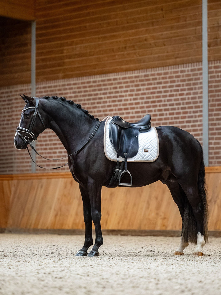 Equestrian Stockholm Dressage Saddle Pad Modern White Sand - Dressage Saddle Pad - Kingdom Equestrian