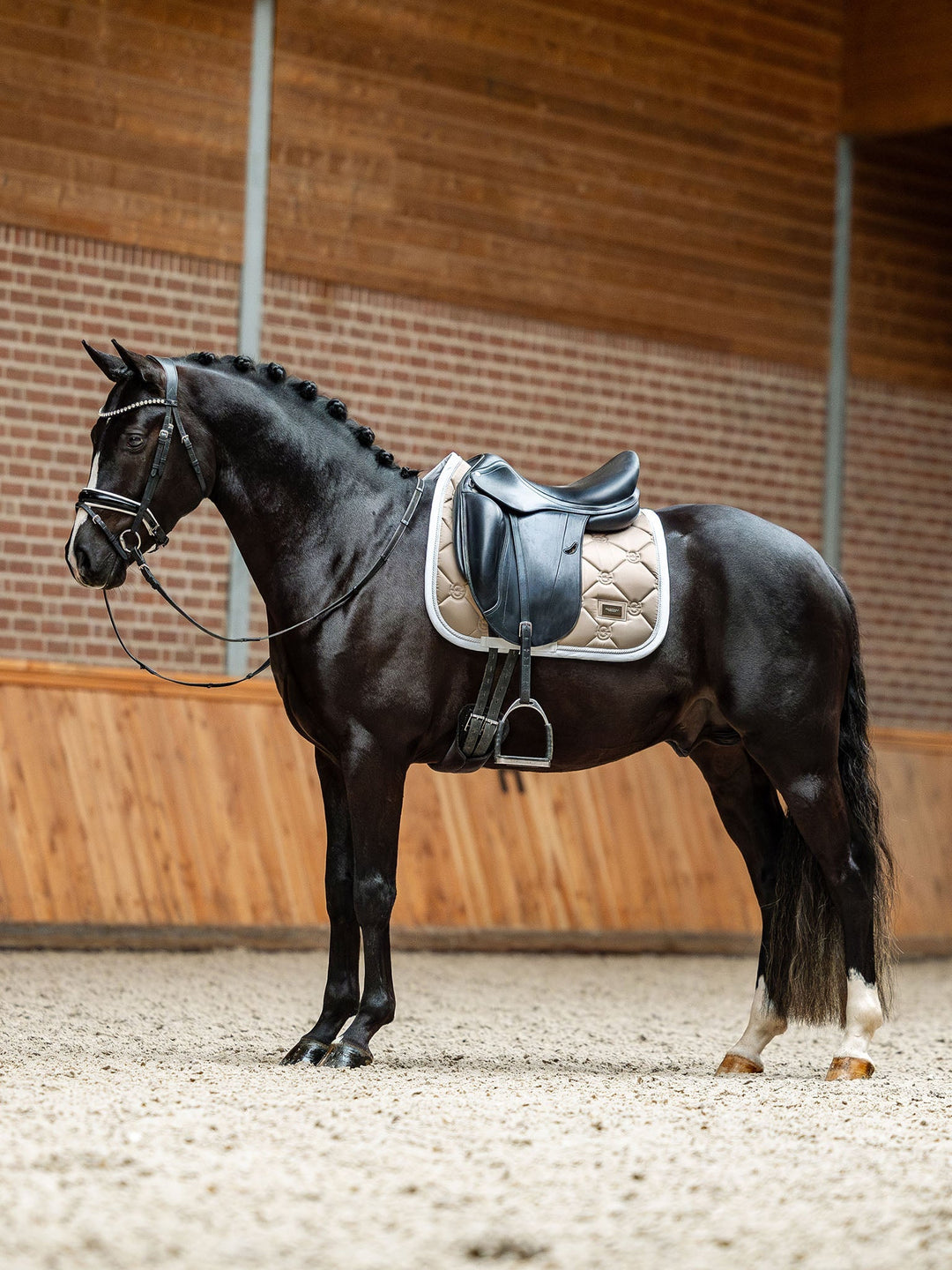 Equestrian Stockholm Dressage Saddle Pad Sand - Dressage Saddle Pad - Kingdom Equestrian