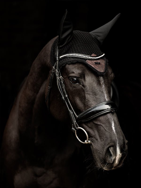 Equestrian Stockholm Fly Hood Mahogany Glimmer - Ear Bonnet - Kingdom Equestrian