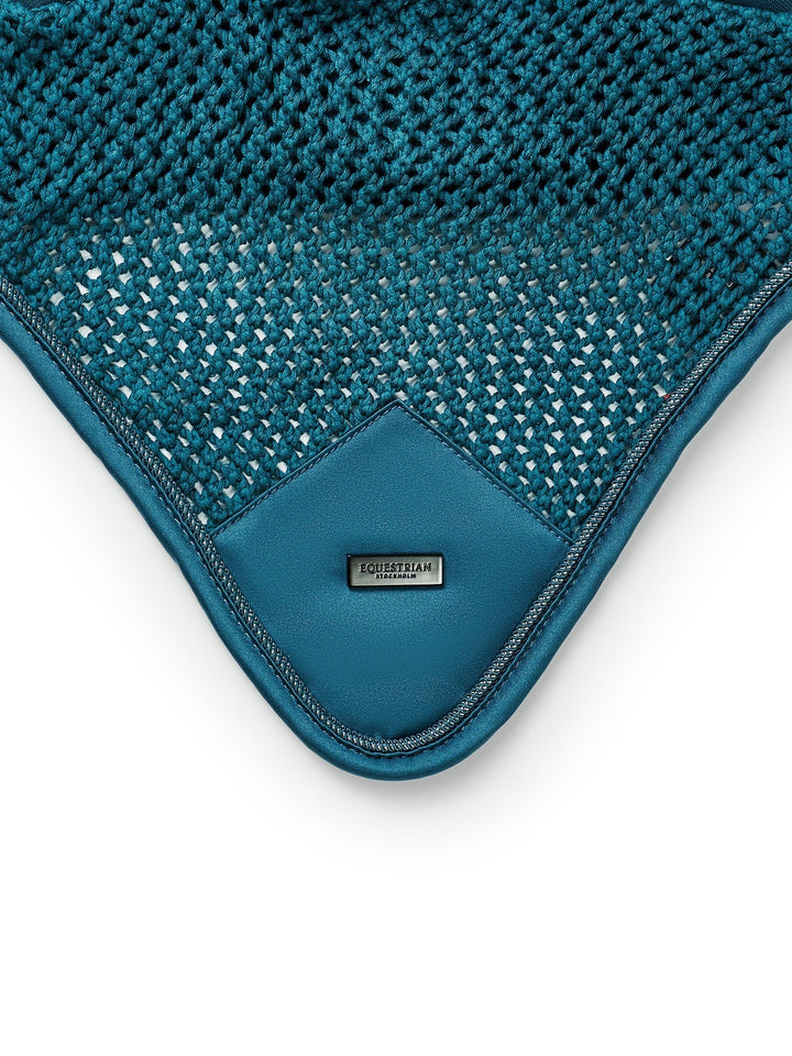 Equestrian Stockholm Fly Hood Modern Teal Blue - Ear Bonnet - Kingdom Equestrian