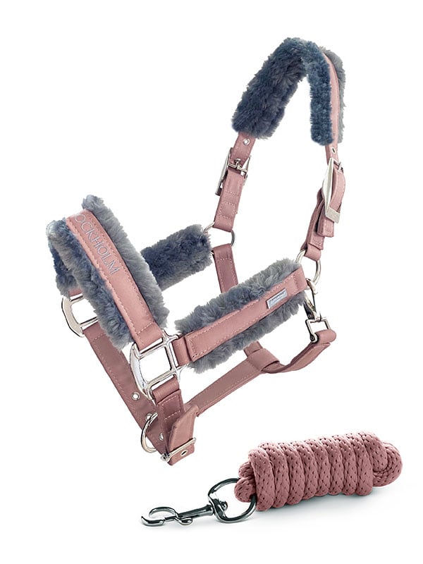 Equestrian Stockholm Fur Halter & Lead Rope Pink - Halter - Kingdom Equestrian