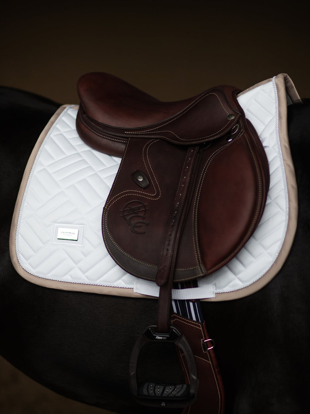 Equestrian Stockholm Jump Saddle Pad Modern White Sand - Jump Saddle Pad - Kingdom Equestrian