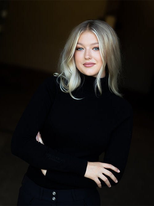 Equestrian Stockholm Knitted Polo Top Black Edition - Sweater - Kingdom Equestrian