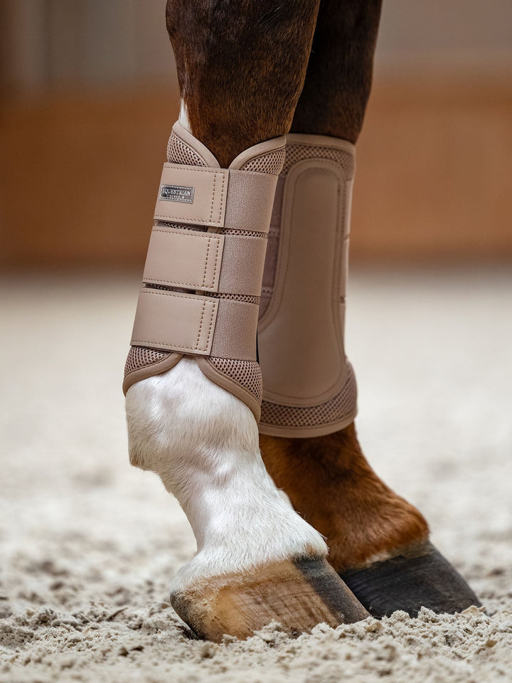 Equestrian Stockholm Mesh Brushing Boots Sand - Brushing Boots - Kingdom Equestrian