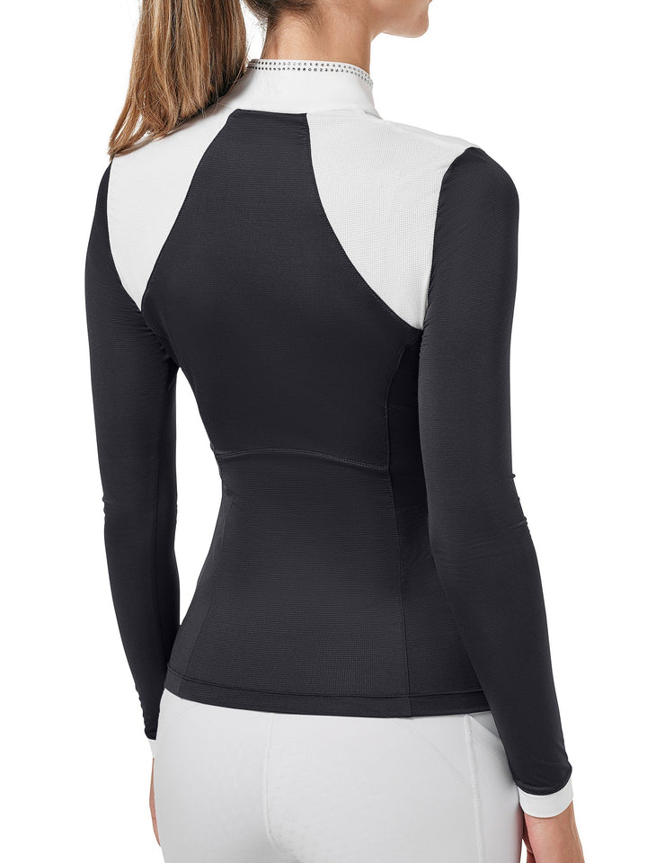 Equestrian Stockholm Revenew Competition Top White Dark Ocean - Top - Kingdom Equestrian