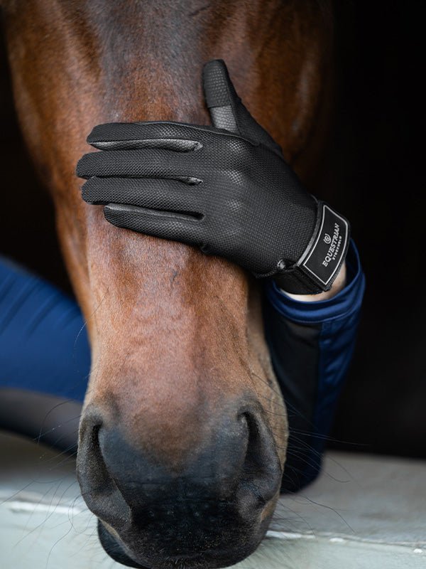 Equestrian Stockholm Riding Summer Gloves Black Edition - Riding Gloves - Kingdom Equestrian