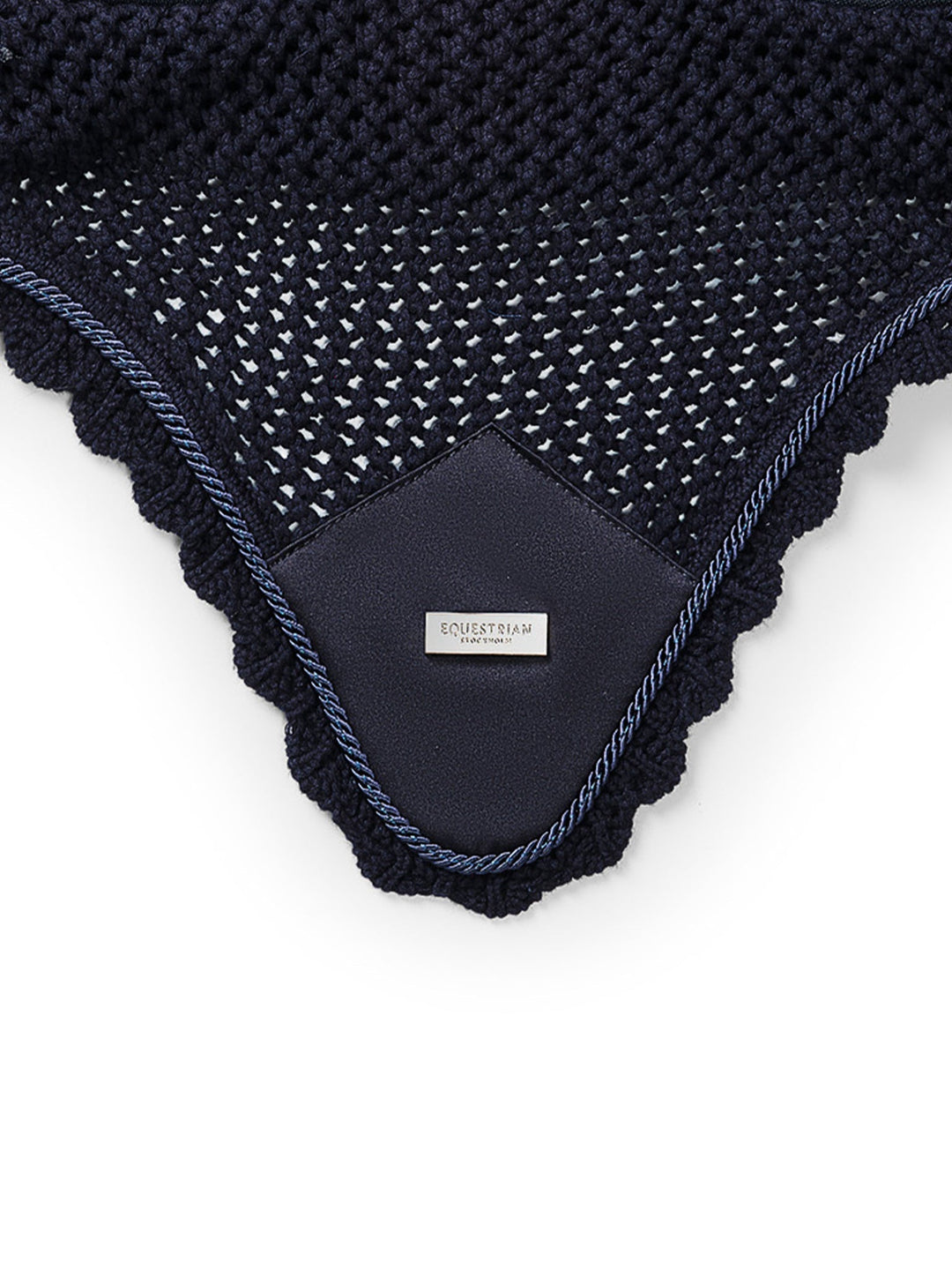Equestrian Stockholm Soundless Fly Hood Navy Silver - Ear Bonnet - Kingdom Equestrian