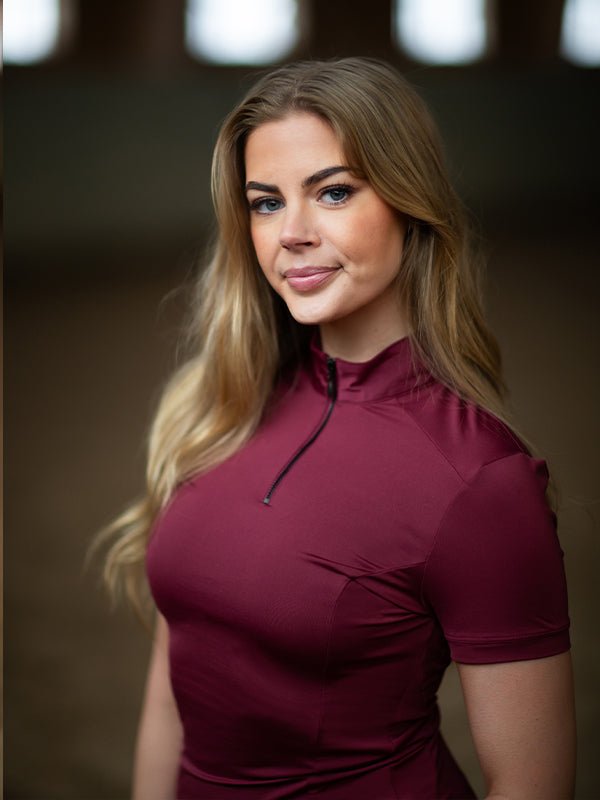 Equestrian Stockholm UV Protection Top Short Sleeve Bordeaux - Top - Kingdom Equestrian