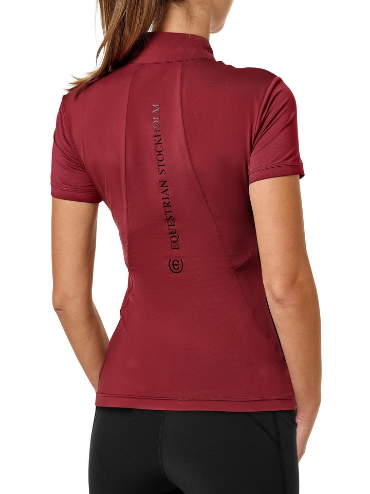 Equestrian Stockholm UV Protection Top Short Sleeve Bordeaux - Top - Kingdom Equestrian