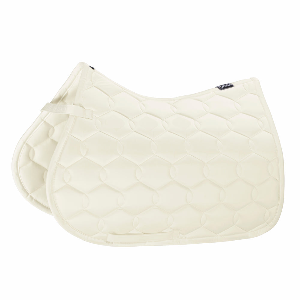 Eskadron Glossy Wave Jump Saddle Pad in Creme - detail view