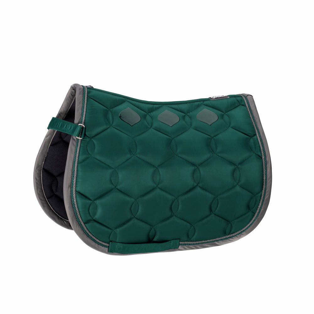 Eskadron Saddle Cloth Glossy Wave Contrast Shet Core in Racinggreen - front view