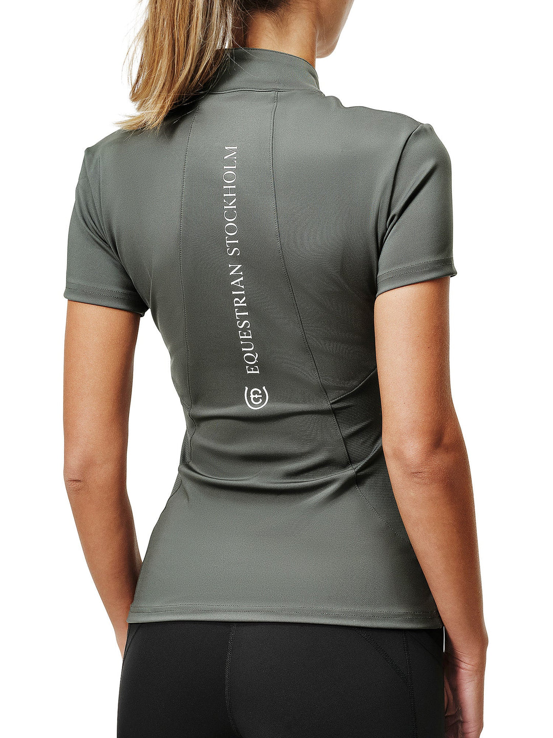 Equestrian Stockholm Illusion Top - Avenue Green - Short Sleeved Top - Kingdom Equestrian