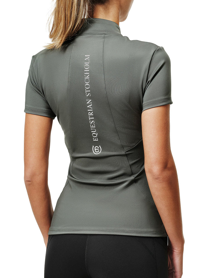 Equestrian Stockholm Illusion Top - Avenue Green - Short Sleeved Top - Kingdom Equestrian