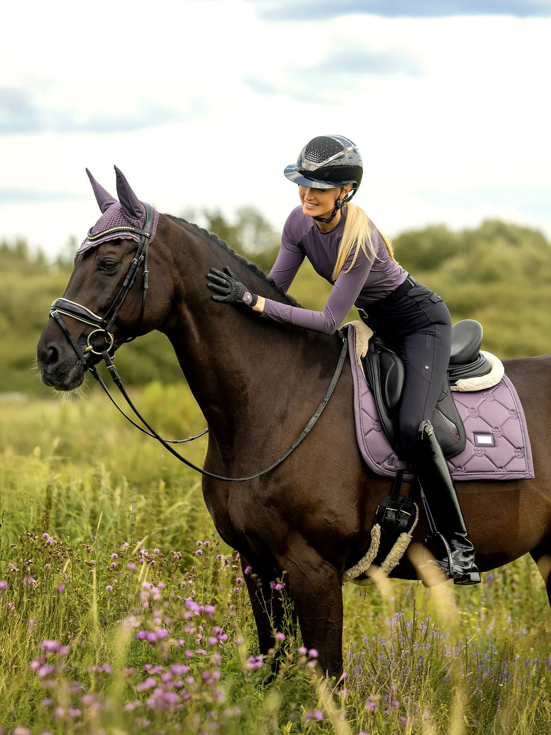 Equestrian Stockholm Classic Dressage Saddle Pad - Dark Violet - Dressage Saddle Pad - Kingdom Equestrian