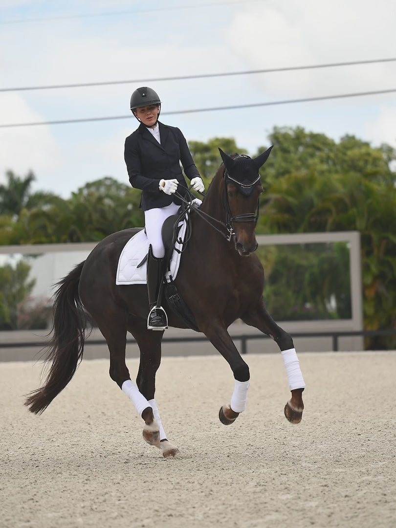 Equestrian Stockholm Dressage Saddle Pad  Silver product video